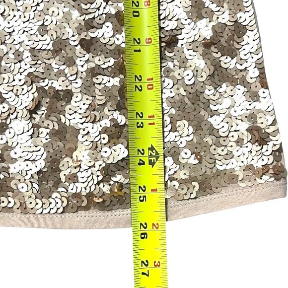 LOFT Ann Taylor Gold Sequin Tank Top Size SMALL Holiday New Years Eve Glam - Picture 3 of 6